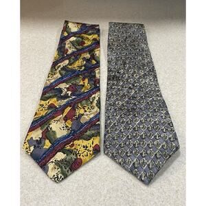 NWT 2 Vintage 1990’s Jerry Garcia Grateful Dead Neck Ties 100% Silk Abstract
